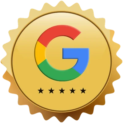 Google five-star rating badge
