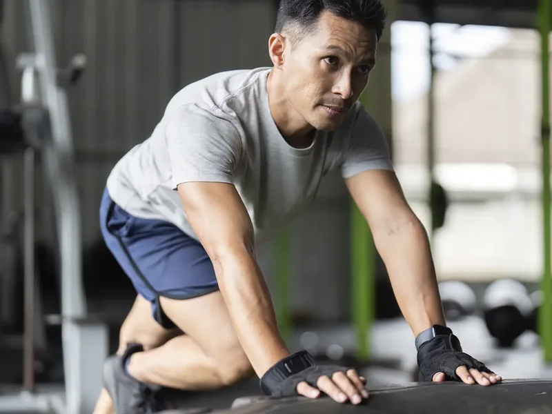 Athlete training independently after finishing rehab