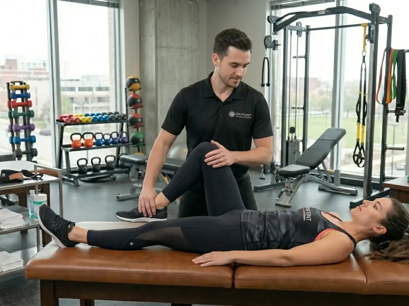 Physical therapist treating a patient one-on-one in the Richardson clinic